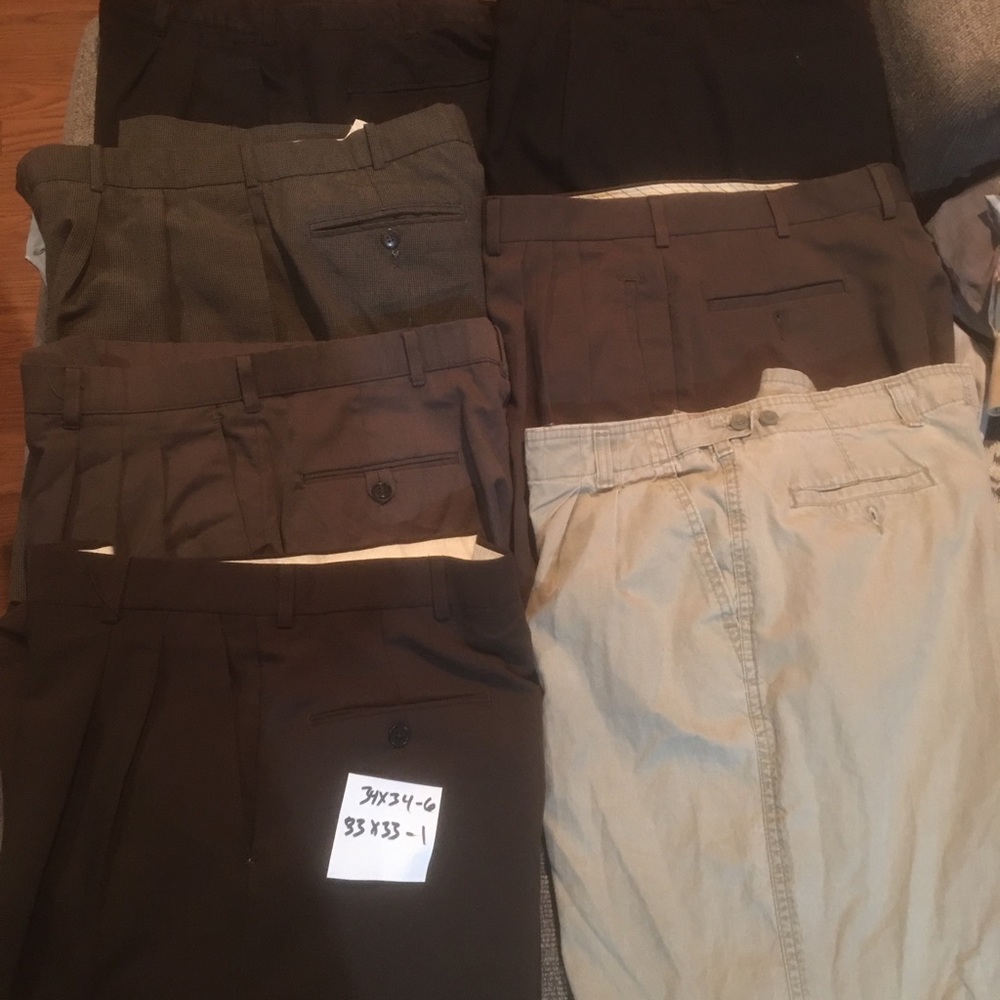 Bundle of 7 34x34 dress pants 1-33x33